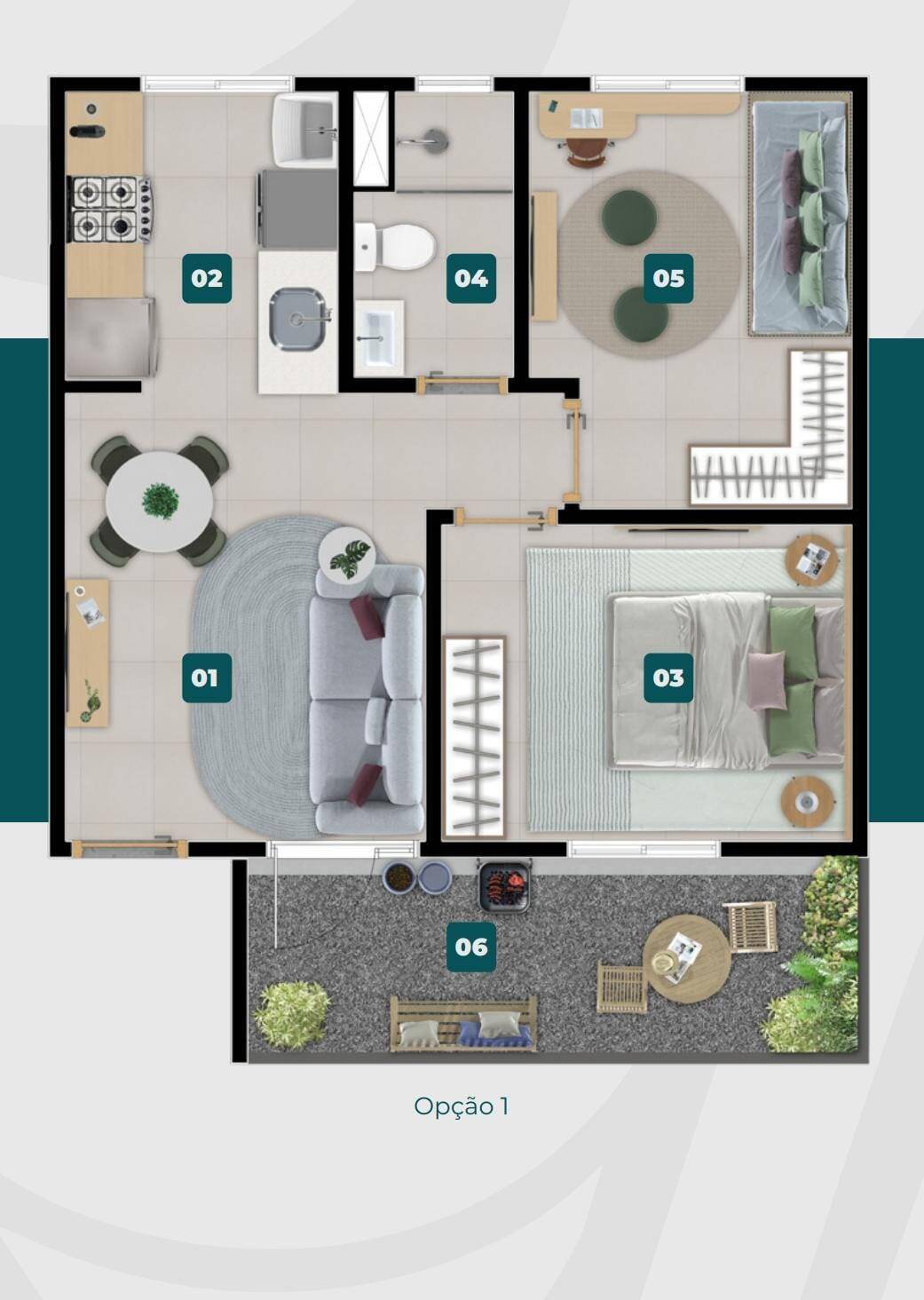 Apartamento, 2 quartos, 51 m² - Foto 1