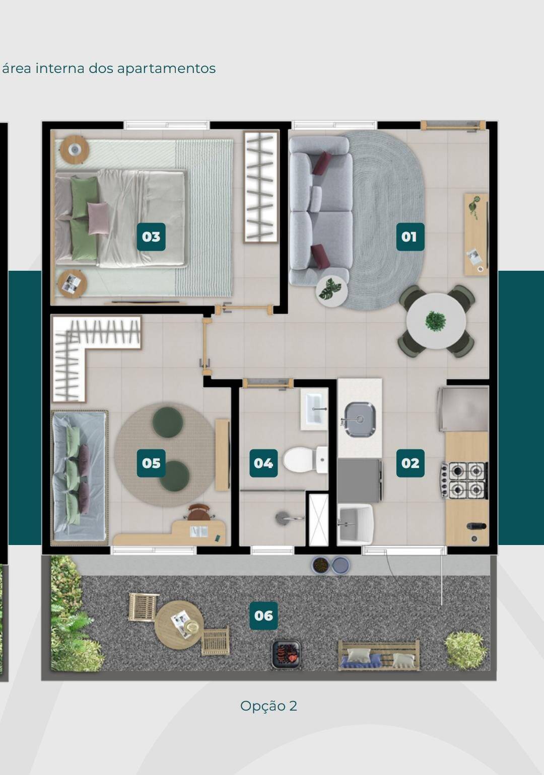 Apartamento, 2 quartos, 51 m² - Foto 2