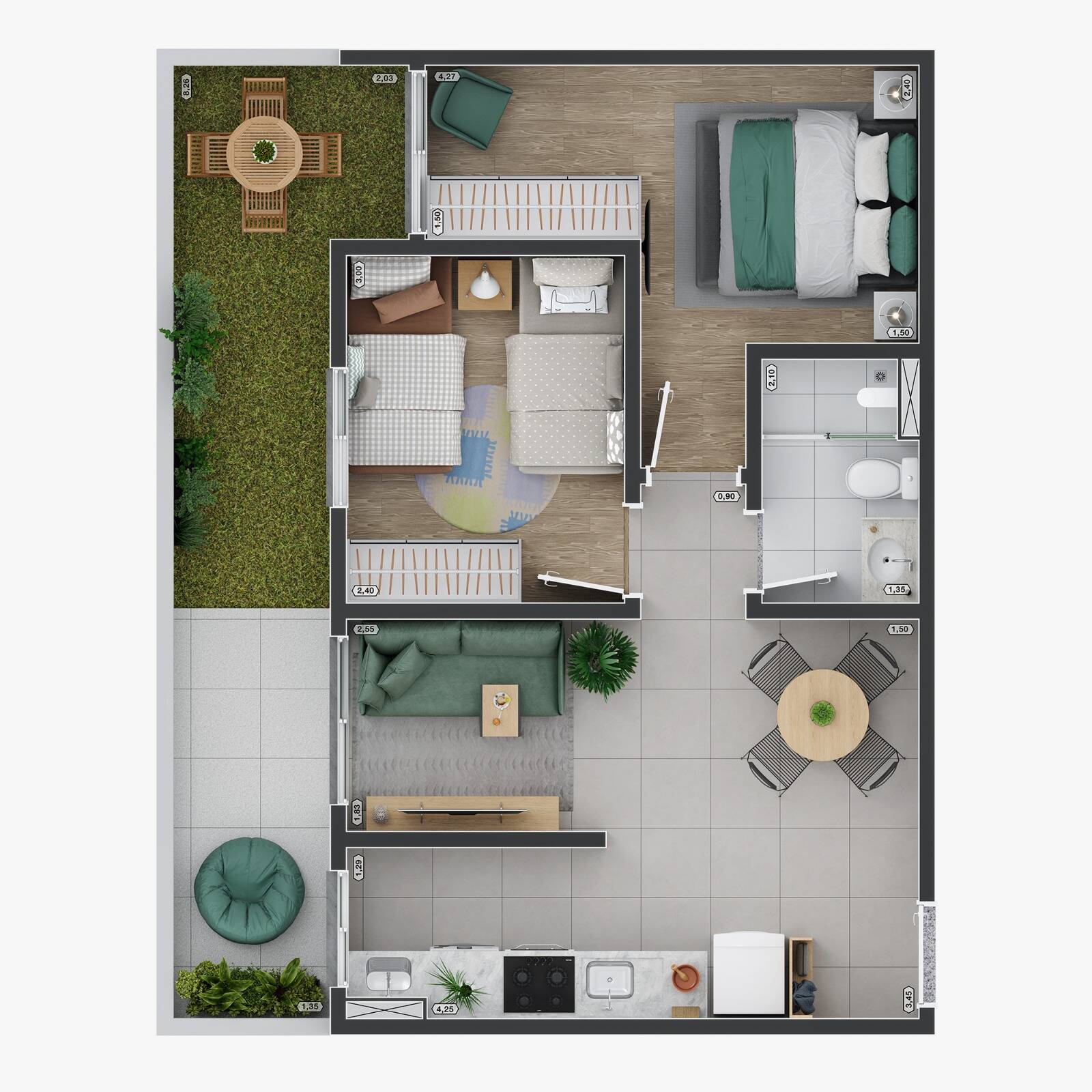 Apartamento, 2 quartos, 43 m² - Foto 9