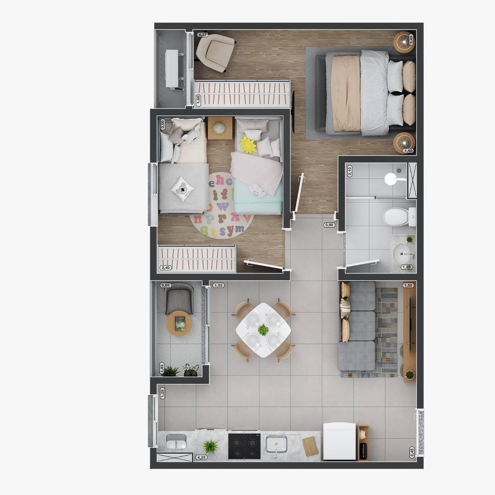 Apartamento, 2 quartos, 43 m² - Foto 8