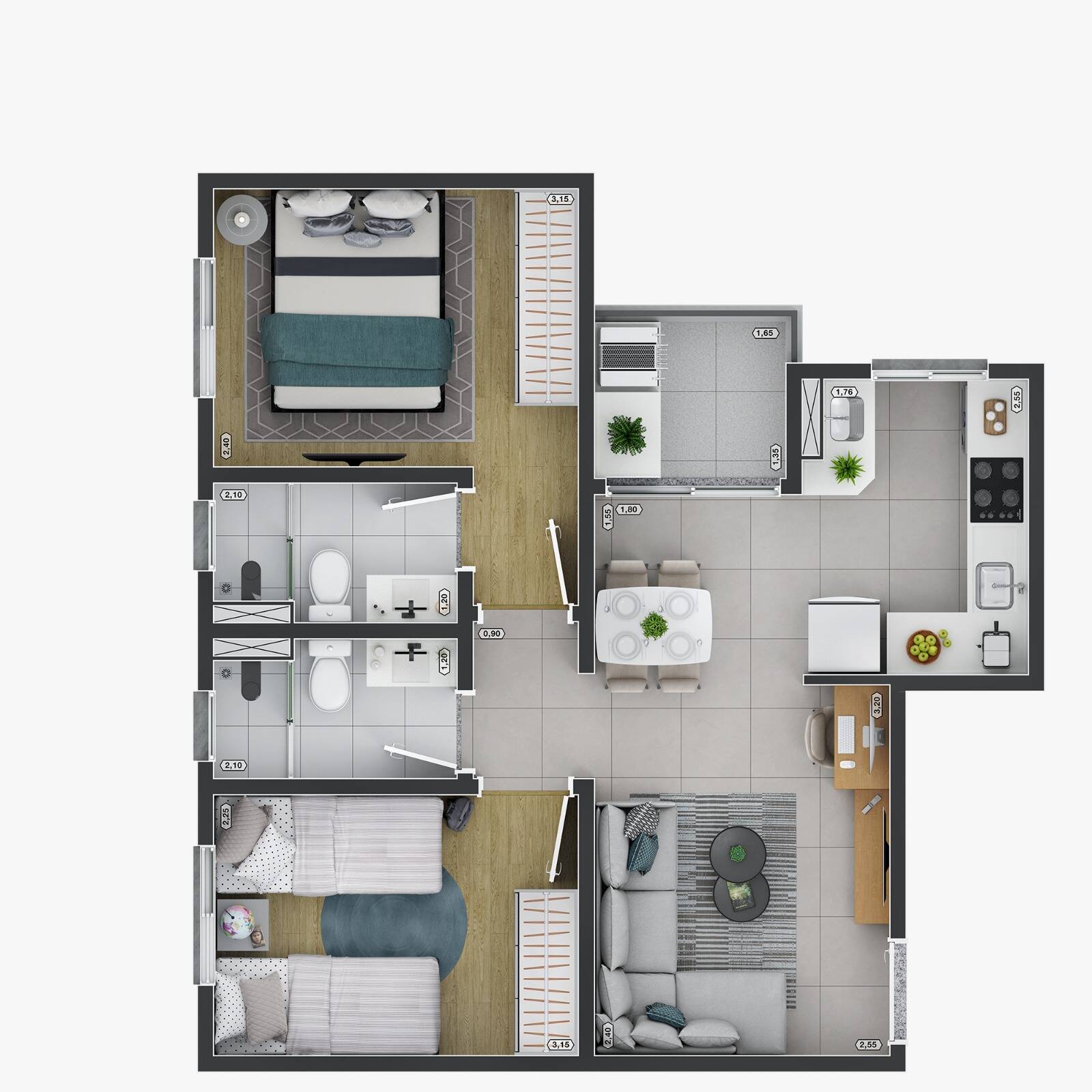 Apartamento, 2 quartos, 43 m² - Foto 10