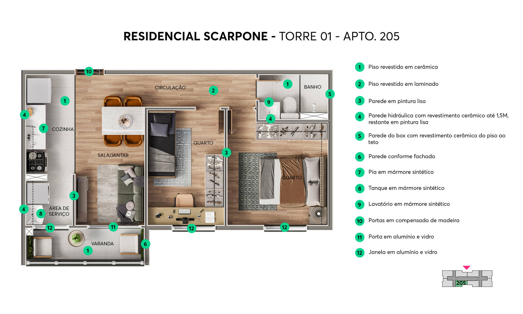 Apartamento, 2 quartos, 43 m² - Foto 11